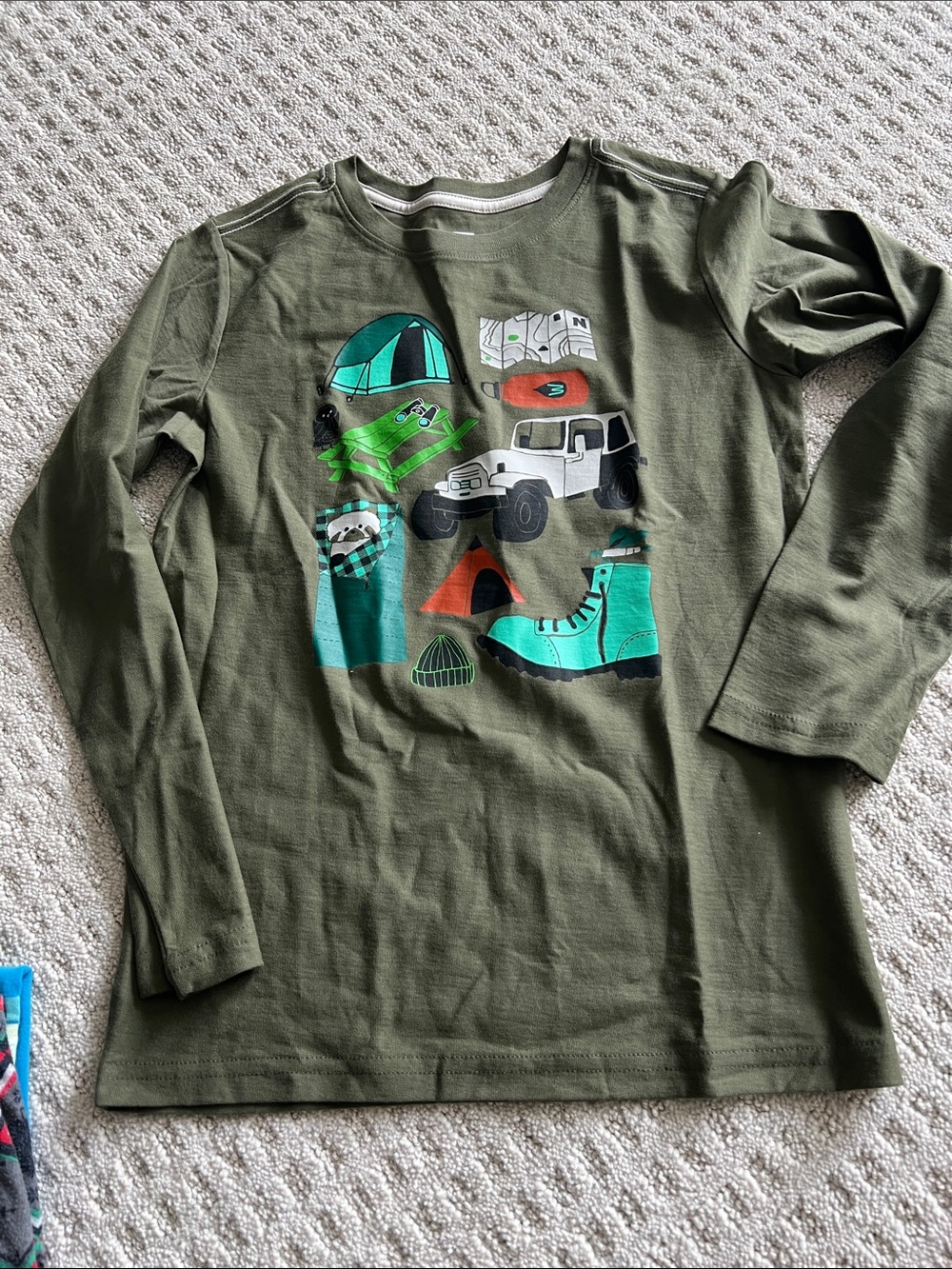 Tea Collection Olive Green Long-Sleeve Adventure Graphic Tee